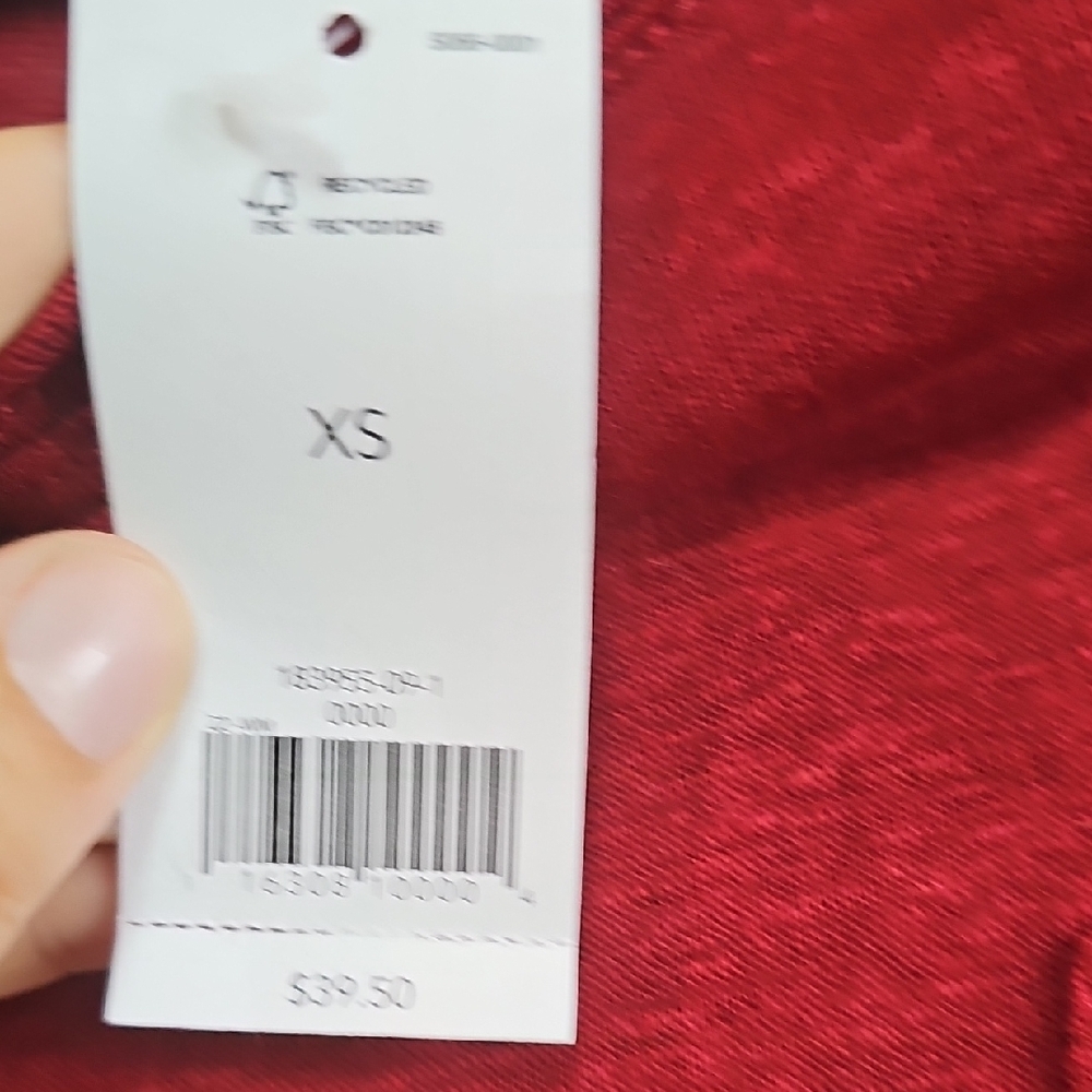 Banana Republic Red Short Sleeve Linen Tee Essential - Picture 3 of 5